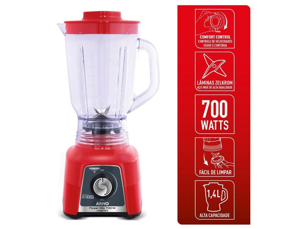 Liquidificador Arno Power Mix LQ36 15 Velocidades 700W Vermelho - 12