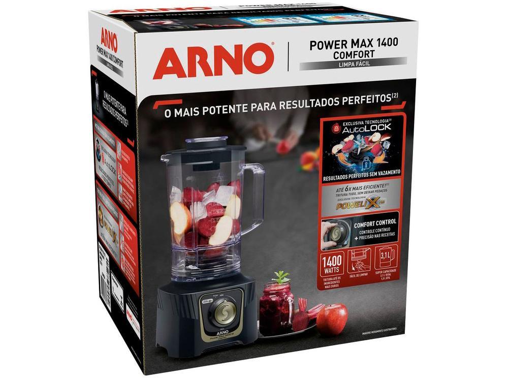 Liquidificador Arno Power Max Autolock LN82 15 Velocidades 1400W Preto e Cinza - 23
