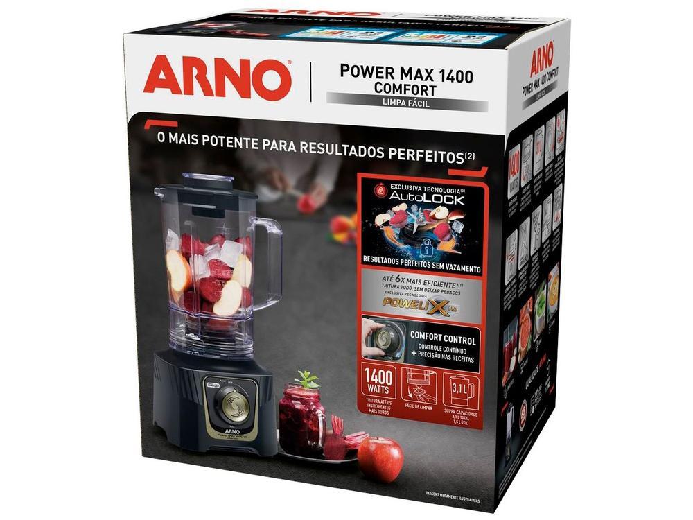 Liquidificador Arno Power Max Autolock LN82 15 Velocidades 1400W Preto e Cinza - 24