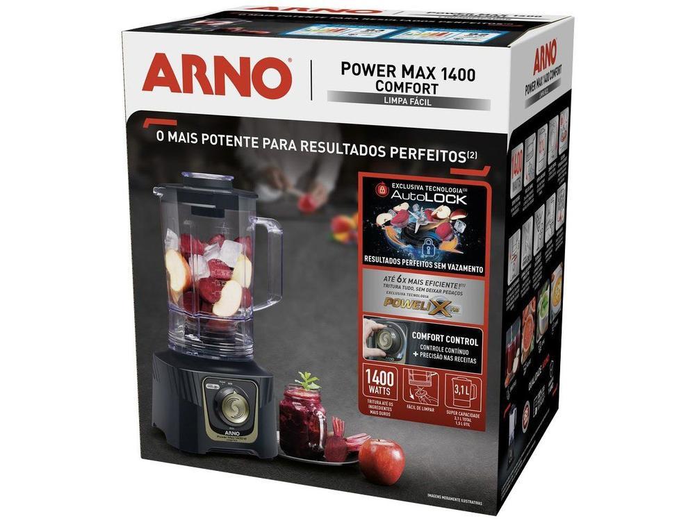 Liquidificador Arno Power Max Autolock LN82 15 Velocidades 1400W Preto e Cinza - 31