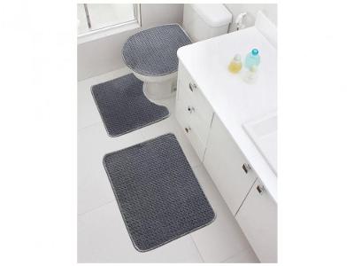 Jogo de Tapetes para Banheiro Cristal Jolitex 3 Peças