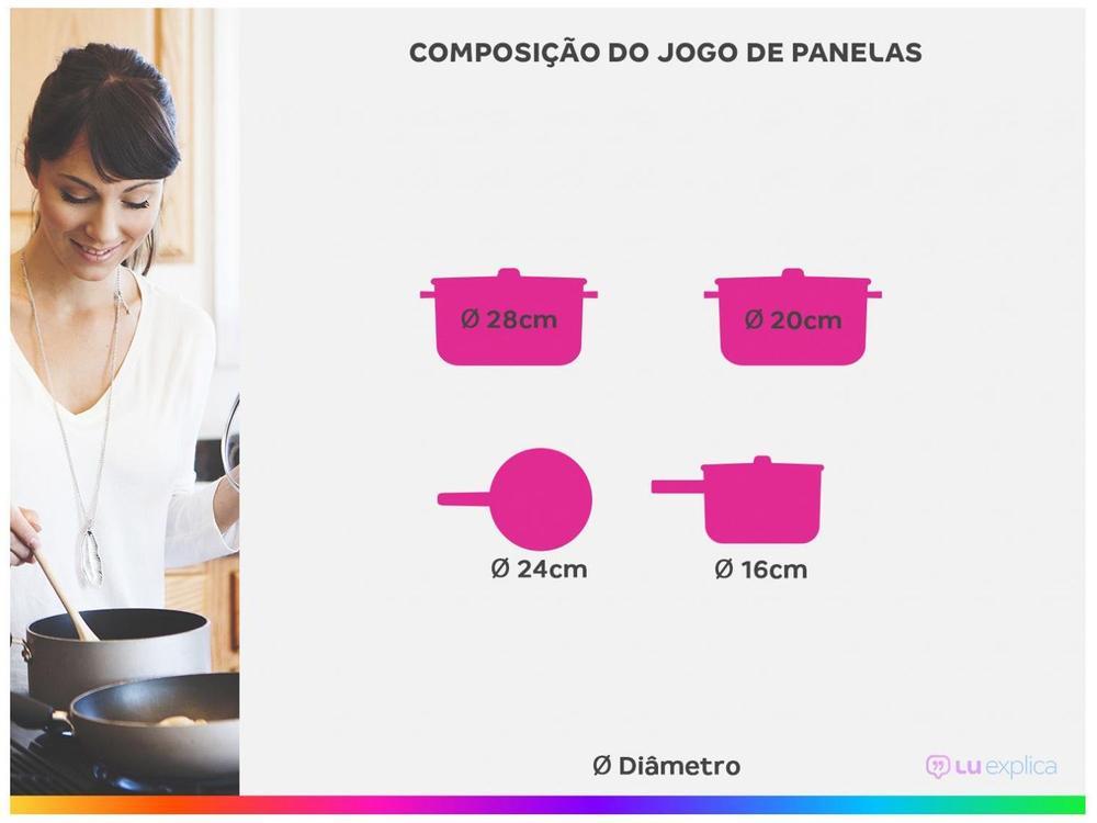 Jogo de Panelas Bergner Antiaderente de Alumínio Preto 4 Peças Chroma - 3