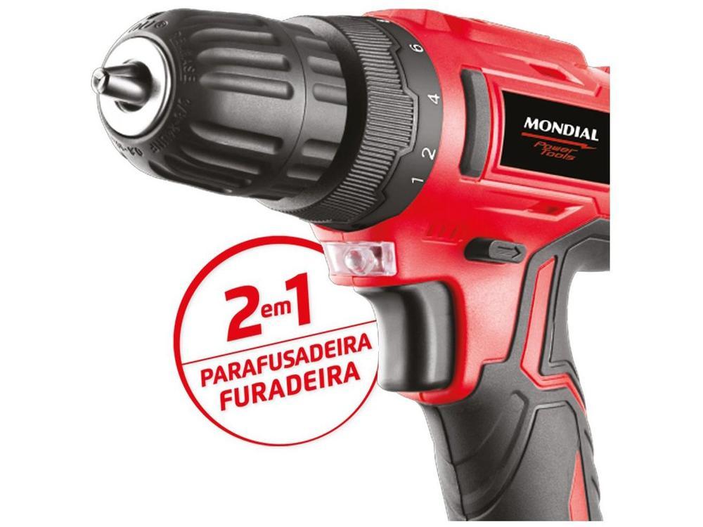 Furadeira e Parafusadeira Mondial a Bateria 12V com Maleta Power Tools FPF-06M - 6