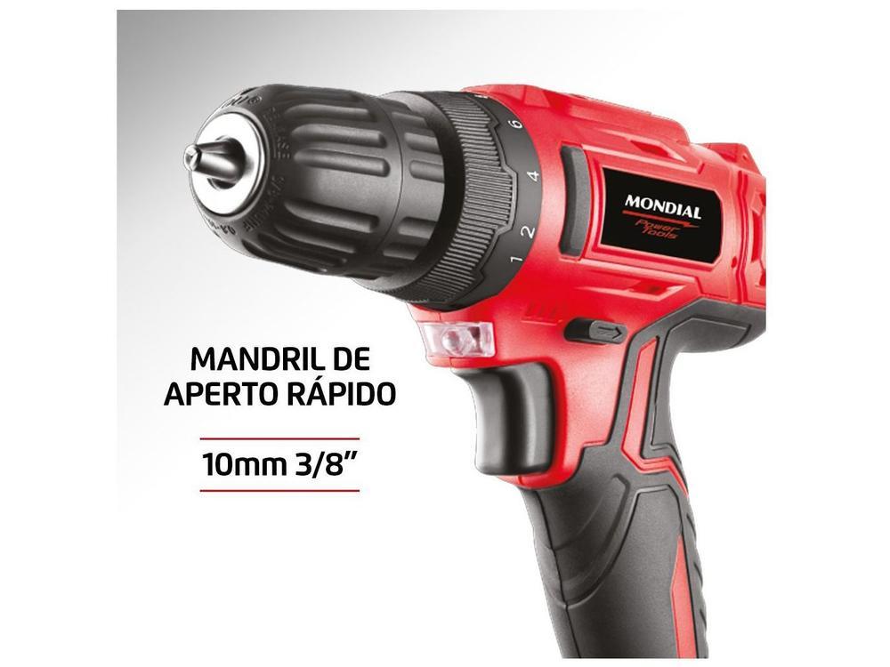 Furadeira e Parafusadeira Mondial a Bateria 12V com Maleta Power Tools FPF-06M - 9