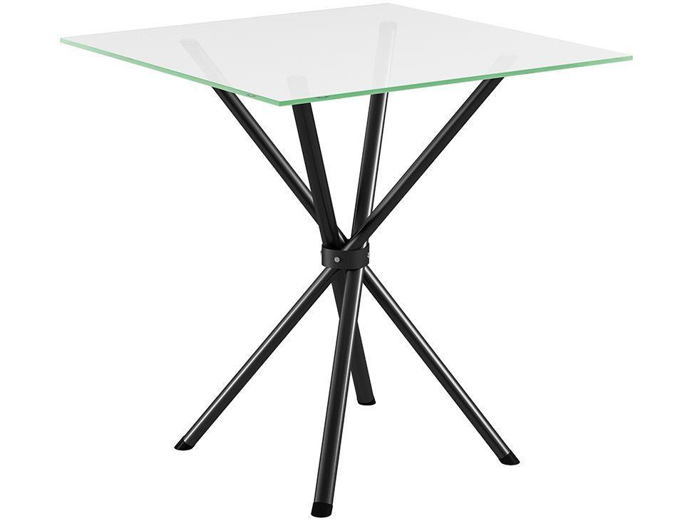 Mesa de Jantar 4 Cadeiras Quadrada Preta Tampo de Vidro Artefamol Léia Capri - 4