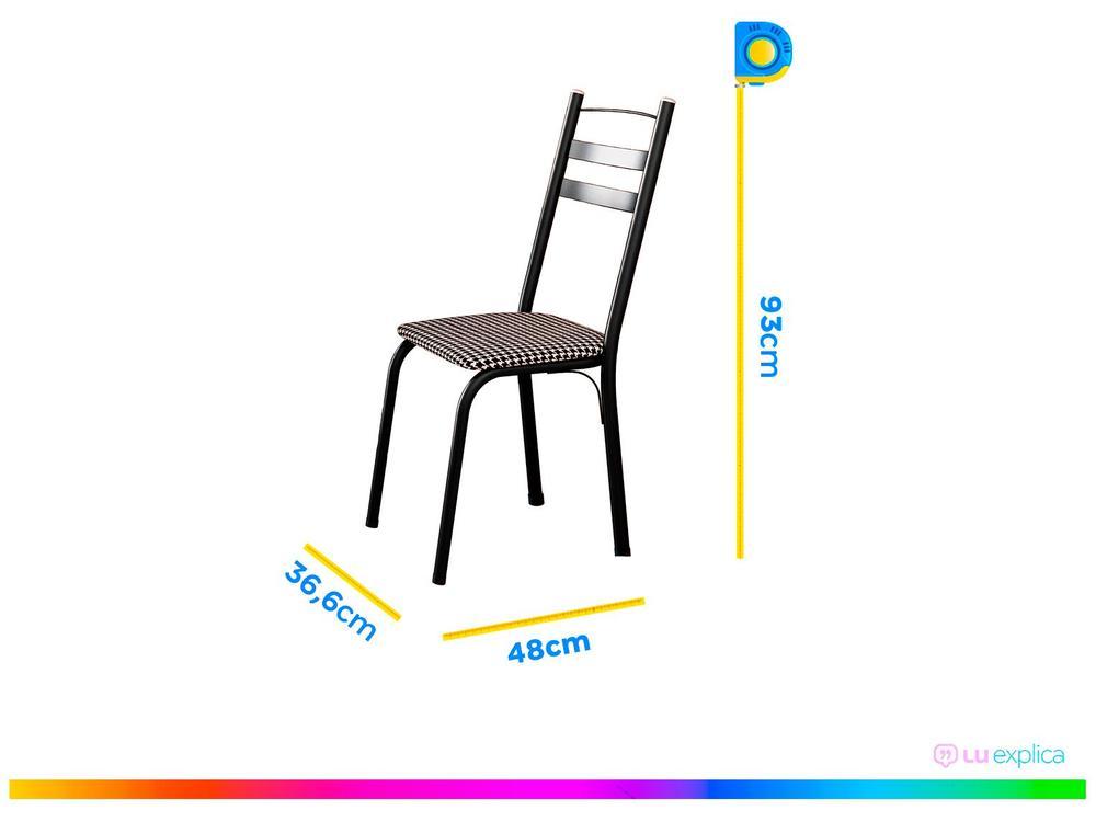 Mesa de Jantar 4 Cadeiras Quadrada Preta Tampo de Vidro Artefamol Léia Capri - 7