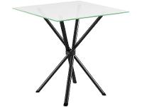 Mesa de Jantar 4 Cadeiras Quadrada Preta Tampo de Vidro Artefamol Léia Capri