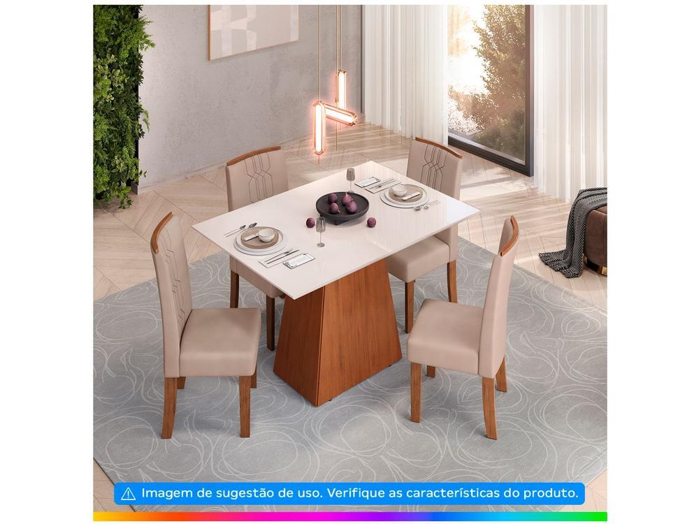 Mesa de Jantar 4 Cadeiras Retangular Freijo e Off DJ Móveis Copenhague - 4