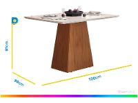 Mesa de Jantar 4 Cadeiras Retangular Freijo e Off DJ Móveis Copenhague - 3