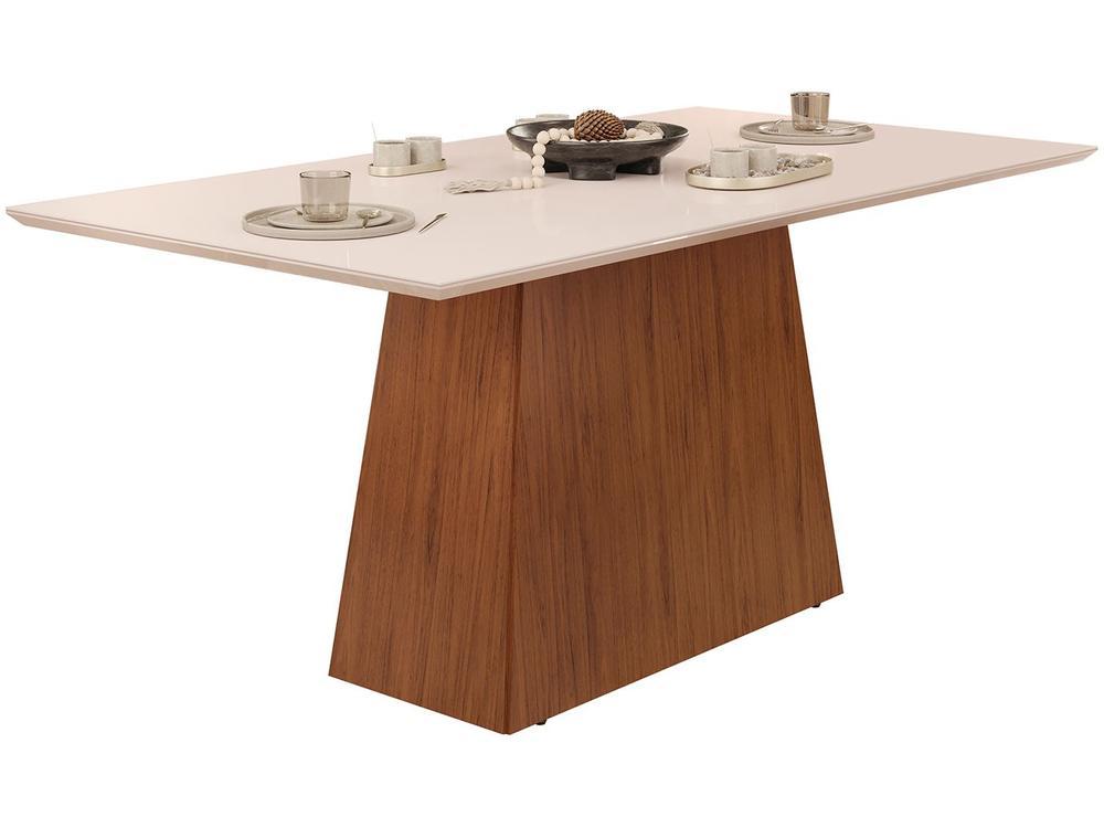 Mesa de Jantar 6 Cadeiras Retangular Freijó Off White e Creme DJ Móveis Copenhague - 13