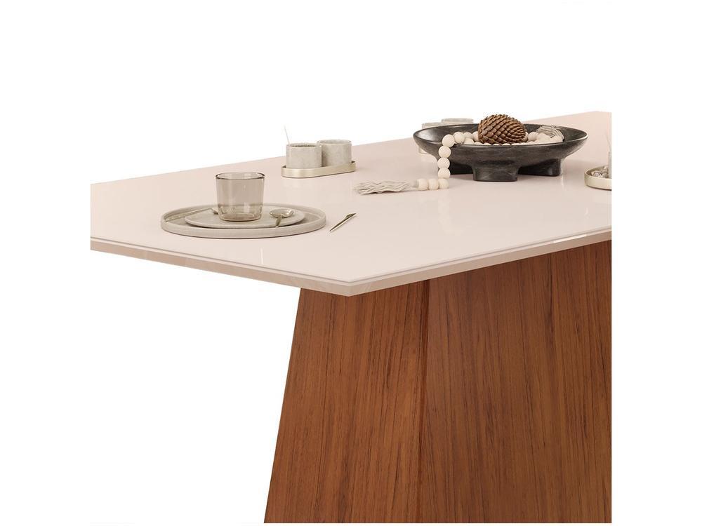 Mesa de Jantar 6 Cadeiras Retangular Freijó Off White e Creme DJ Móveis Copenhague - 7