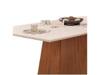 Mesa de Jantar 6 Cadeiras Retangular Freijó Off White e Creme DJ Móveis Copenhague - 14