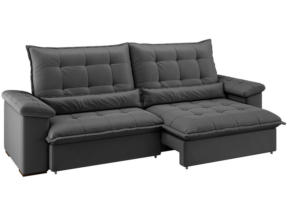 Sofá 4 Lugares Retrátil Reclinável Suede Veludo Molas Ensacadas Módena Flexforma Estofados - 5