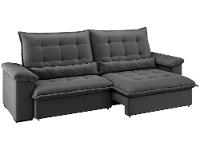 Sofá 4 Lugares Retrátil Reclinável Suede Veludo Molas Ensacadas Módena Flexforma Estofados - 5