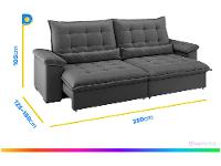 Sofá 4 Lugares Retrátil Reclinável Suede Veludo Molas Ensacadas Módena Flexforma Estofados - 8