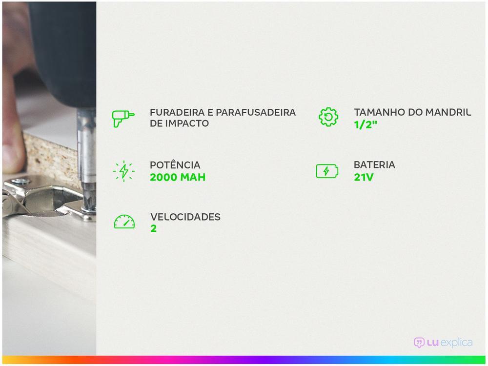 Furadeira e Parafusadeira de Impacto WAP a Bateria 2000 mAh com Maleta K21 ID03 - 2