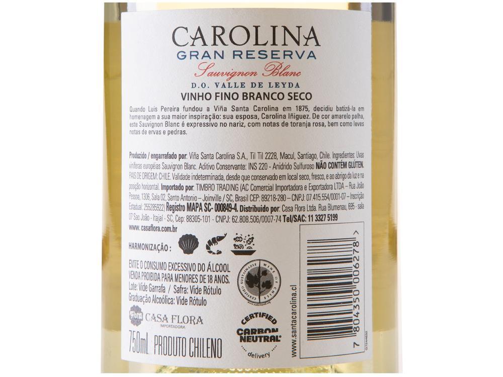 Vinho Branco Seco Santa Carolina Gran Reserva Sauvignon Blanc Chile 750ml - 17