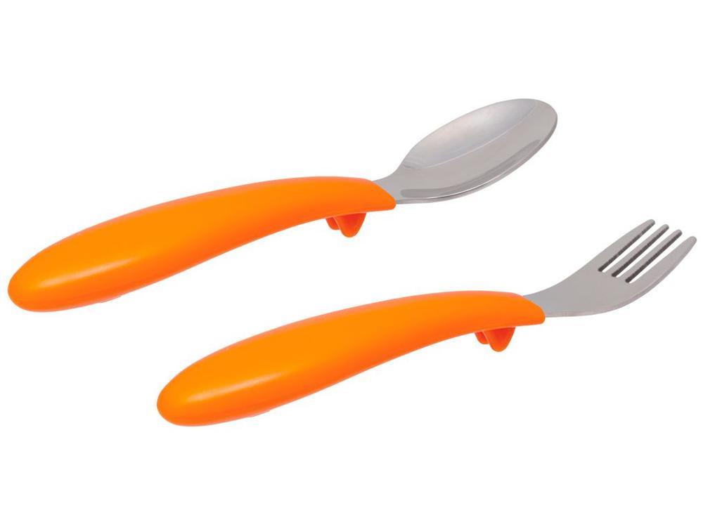 Kit Talher Infantil Inox Buba Zoo Laranja 2 Peças - 3