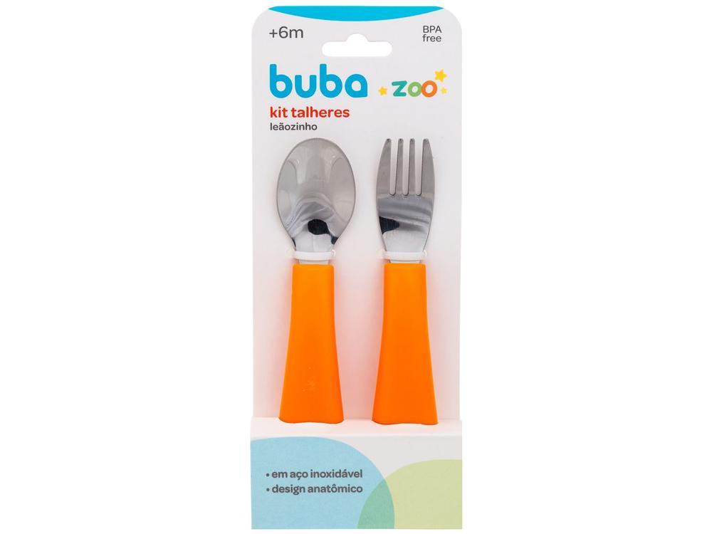Kit Talher Infantil Inox Buba Zoo Laranja 2 Peças - 5