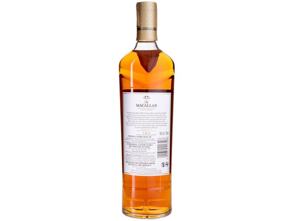 Whisky The Macallan Sherry Oak Cask Single Malt 12 Anos Escocês 700ml - 7