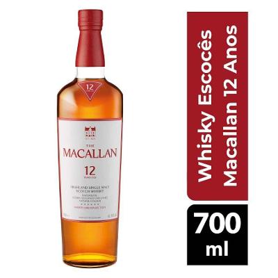 Whisky The Macallan Sherry Oak Cask Single Malt 12 Anos Escocês 700ml