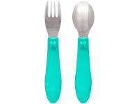 Kit Talher Infantil Inox Buba Zoo Verde 2 Peças - 3