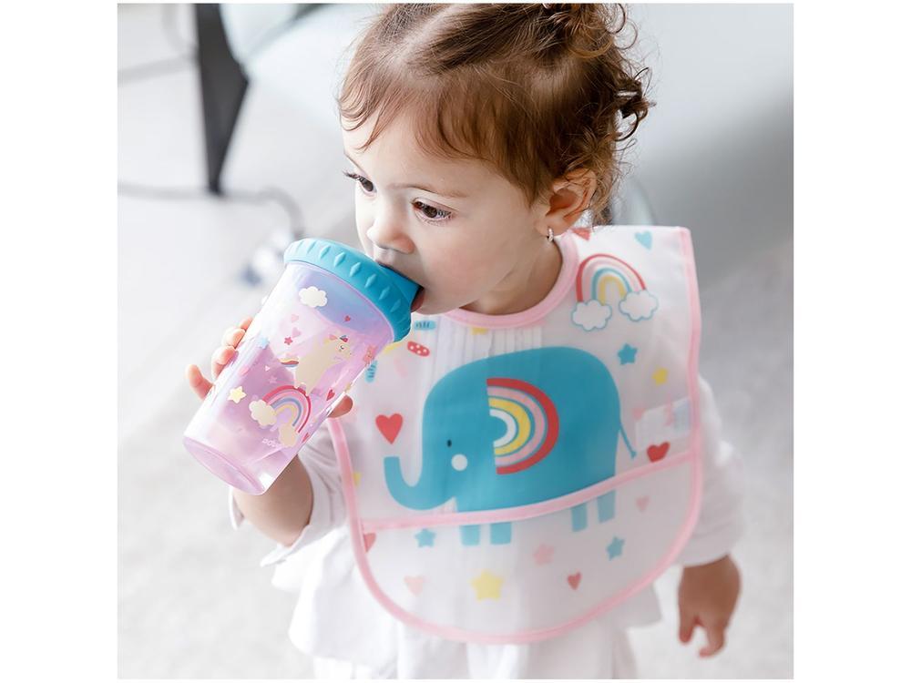 Copo Infantil com Tampa 300ml Buba Antivazamento Unicórnio - 2