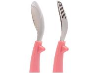 Kit Talher Infantil Inox Buba Zoo Rosa 2 Peças - 5