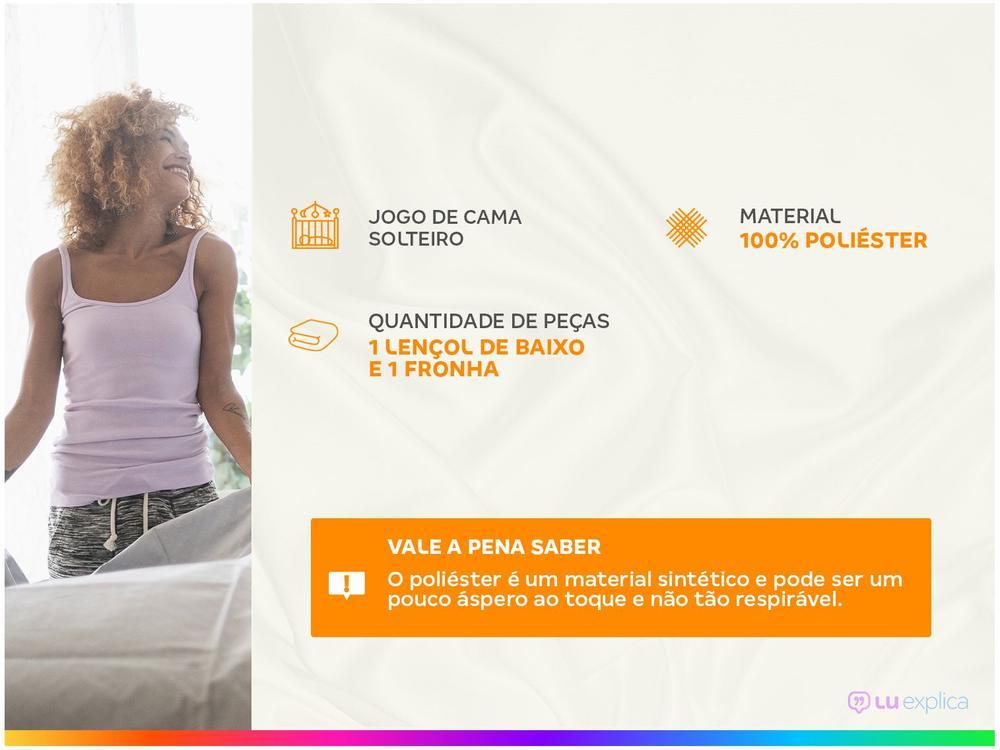 Jogo de Cama Solteiro 100% Poliéster Marcelino Têxtil Hypercal Bege 2 Peças - 11