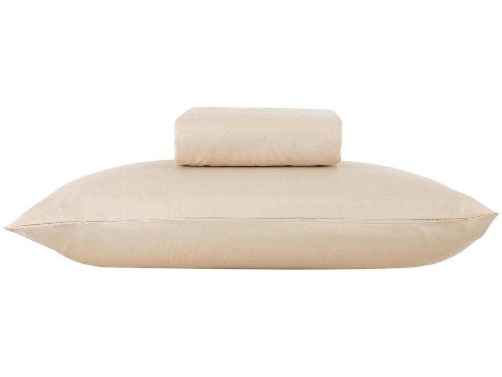 Jogo de Cama Solteiro 100% Poliéster Marcelino Têxtil Hypercal Bege 2 Peças - 4