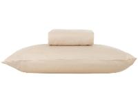 Jogo de Cama Solteiro 100% Poliéster Marcelino Têxtil Hypercal Bege 2 Peças