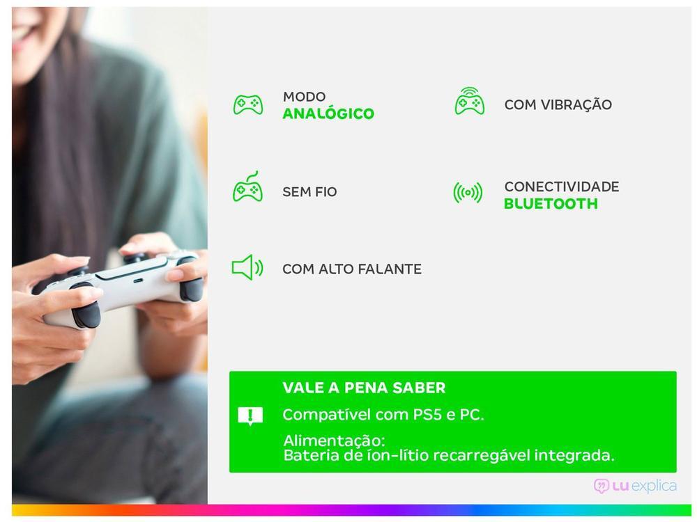 Controle PS5 sem Fio DualSense Sony PlayStation Branco - 15