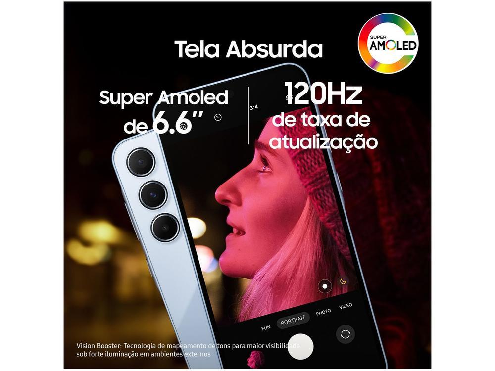 Smartphone Samsung Galaxy A55 128GB Azul Claro 5G 8GB RAM 6,6" Câm. Tripla + Selfie 32MP Dual Chip - 9