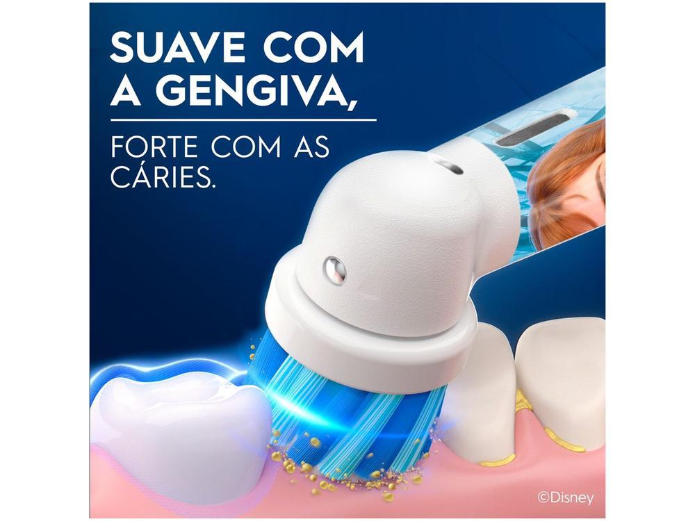 Escova de Dente Elétrica Infantil Oral-B Disney Frozen Recarregável - 12