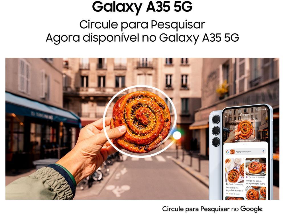 Smartphone Samsung Galaxy A35 128GB Azul Escuro 5G 6GB RAM 6,6" Câm. Tripla + Selfie 13MP Dual Chip - 5