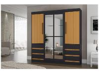 Guarda-roupa Casal com Espelho 4 Portas 6 Gavetas Araplac Sofia - 14