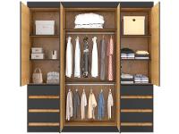 Guarda-roupa Casal com Espelho 4 Portas 6 Gavetas Araplac Sofia - 16