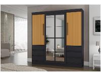 Guarda-roupa Casal com Espelho 4 Portas 6 Gavetas Araplac Sofia - 18