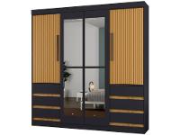 Guarda-roupa Casal com Espelho 4 Portas 6 Gavetas Araplac Sofia - 1