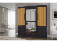 Guarda-roupa Casal com Espelho 4 Portas 6 Gavetas Araplac Sofia - 6