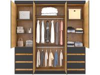 Guarda-roupa Casal com Espelho 4 Portas 6 Gavetas Araplac Sofia - 8