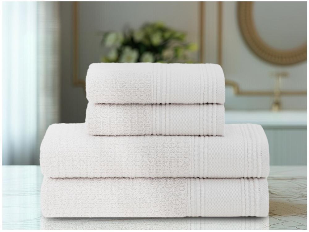 Jogo de Toalhas Buddemeyer 100% Algodão Novita Extra Soft Jacquard Felpa Bege 4 Peças - 4