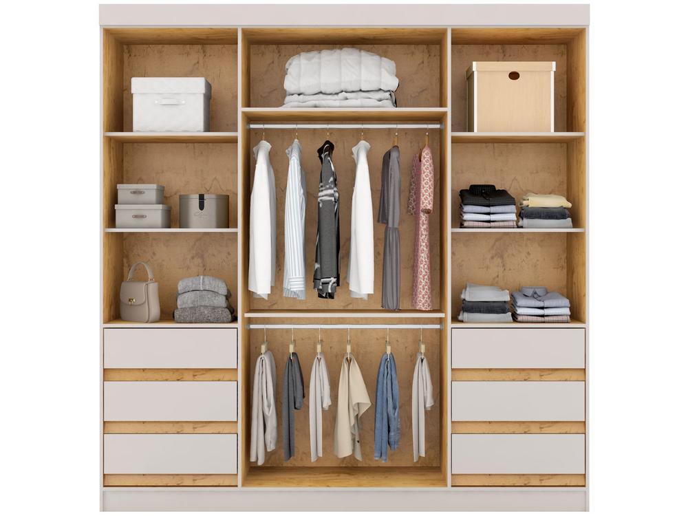 Guarda-roupa Casal com Espelho 4 Portas 6 Gavetas Araplac Sofia - 8