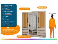 Guarda-roupa Casal com Espelho 4 Portas 6 Gavetas Araplac Sofia - 10