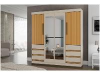 Guarda-roupa Casal com Espelho 4 Portas 6 Gavetas Araplac Sofia - 5