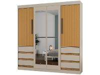 Guarda-roupa Casal com Espelho 4 Portas 6 Gavetas Araplac Sofia - 7