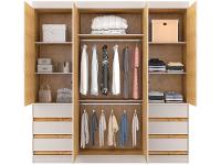 Guarda-roupa Casal com Espelho 4 Portas 6 Gavetas Araplac Sofia - 9