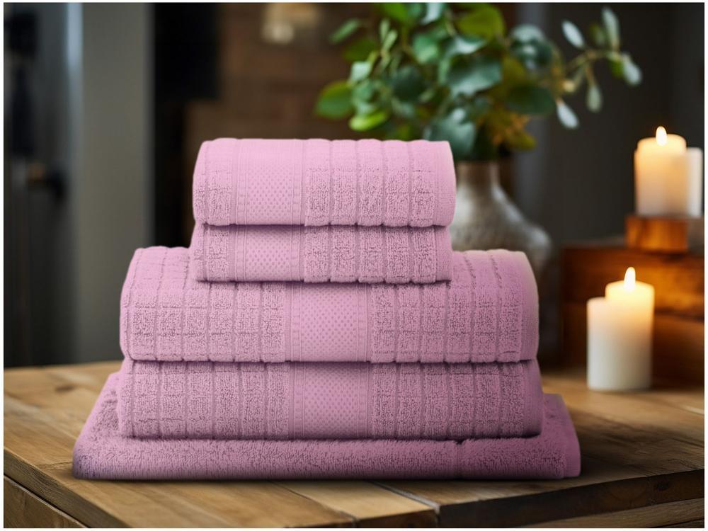 Jogo de Toalhas Buddemeyer 100% Algodão Delicata Air Cotton Jacquard Felpa Rosa 5 Peças - 4
