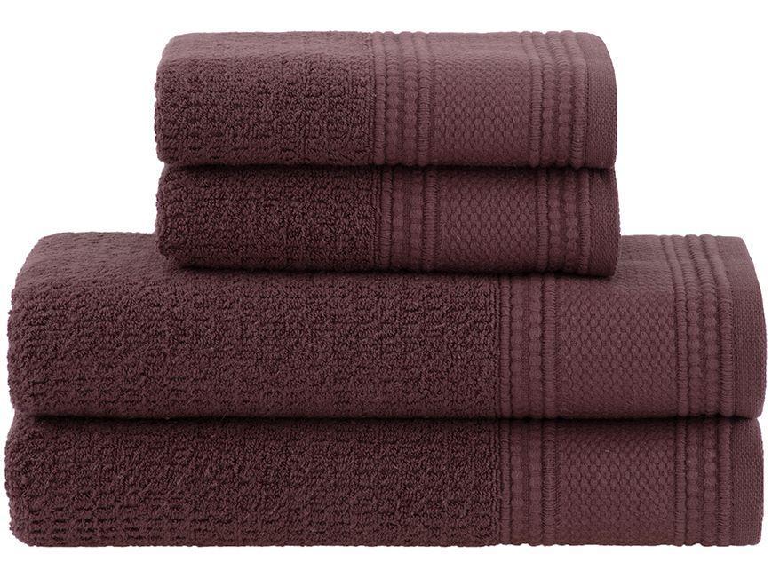 Jogo de Toalhas Buddemeyer 100% Algodão Novita Extra Soft Jacquard Felpa Marrom 4 Peças - 1