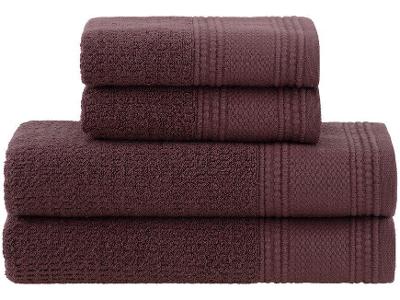 Jogo de Toalhas Buddemeyer 100% Algodão Novita Extra Soft Jacquard Felpa Marrom 4 Peças